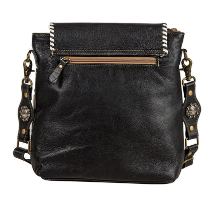 Myra Spirit of the Herd Hairon Leather Bag for Women â€“ Western Cowhide Purse with Intricate Tooling