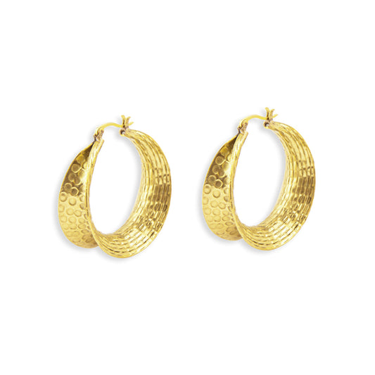 Bundled Sun Rays Gold Tone Earrings