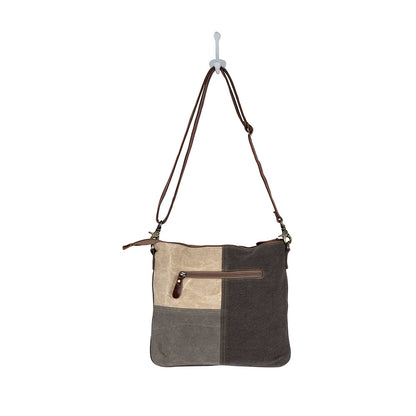 Myra Seeds of Love Crossbody Bag - Vintage Patch Leather Shoulder Bag with Zippered Pockets for Western Style