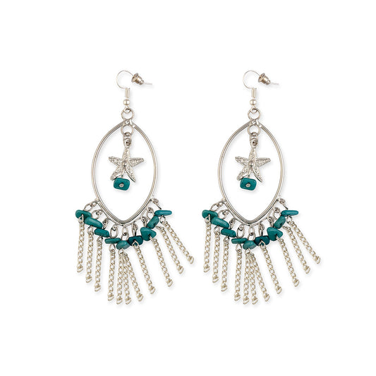 Star Sky Marquise Hoop Earrings