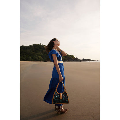 Skyviews Hairon & Leather Bag in Yellow