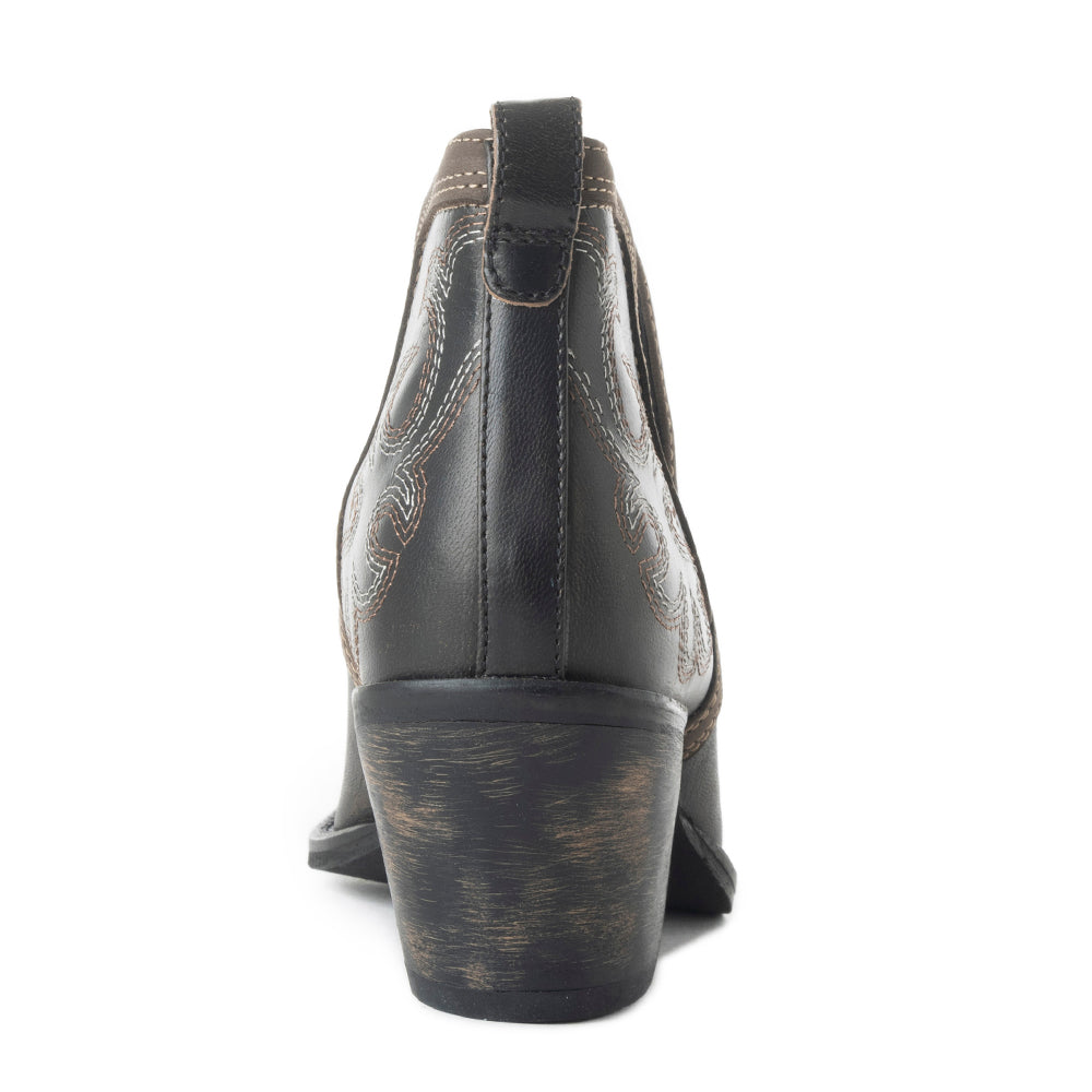 Myra Emmie Faye Stitched Ankle Boots for Women â€“ Western Mid-Heel, Pointed Toe Cowgirl Booties