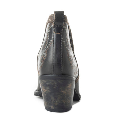 Myra Emmie Faye Stitched Ankle Boots for Women â€“ Western Mid-Heel, Pointed Toe Cowgirl Booties