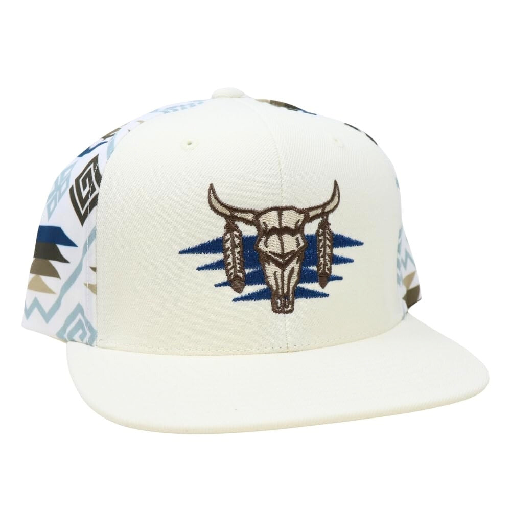White Aztec Skull Cap