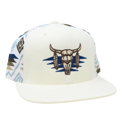 White Aztec Skull Cap