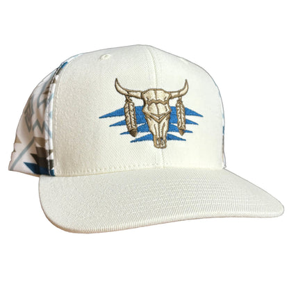 White Aztec Skull Cap