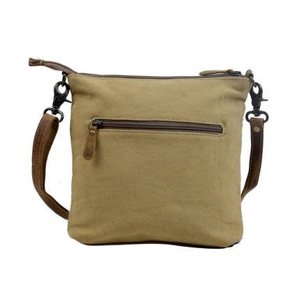 YELLOW AND BLUE STRIPES CROSS BODY BAG