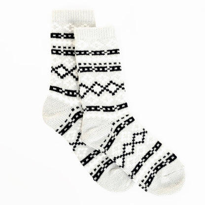 White Fox Patterned Sock